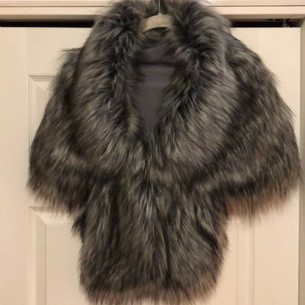 Faux fur shawl